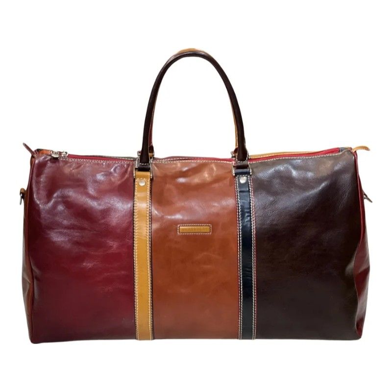 Tornabuoni multi-tone vegetable-tanned leather weekender duffel bag